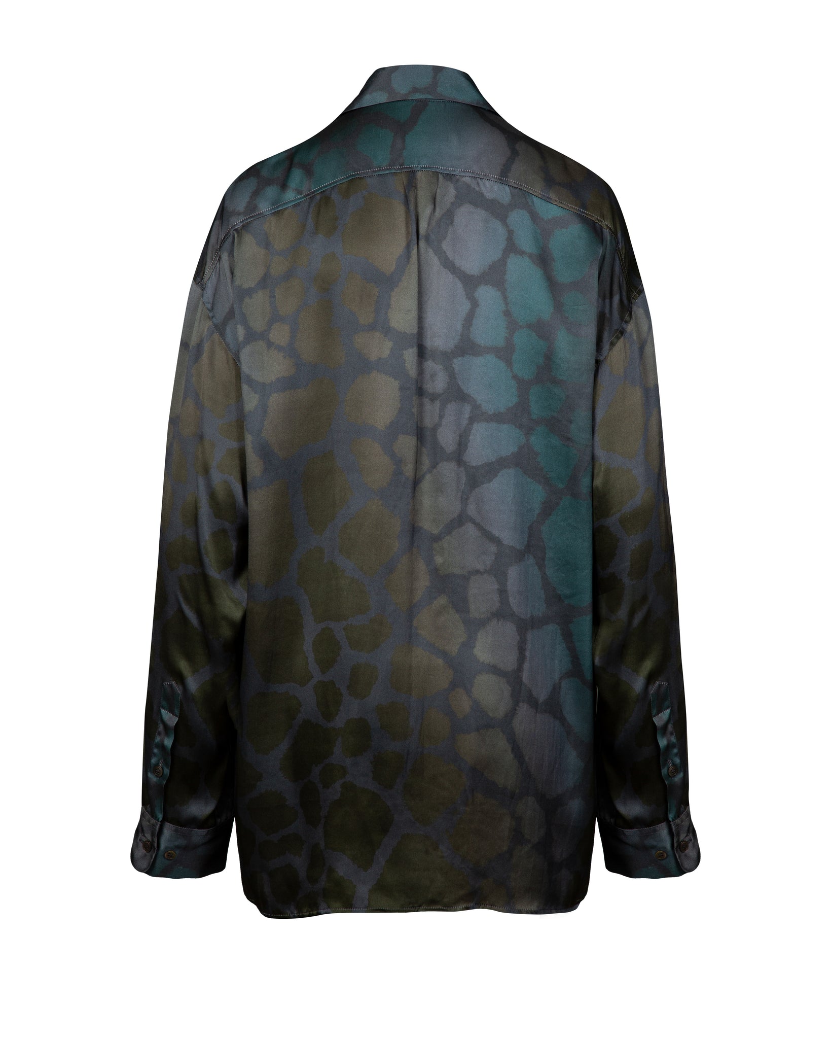 Noir Giraffe Oversized Silk Print Shirt