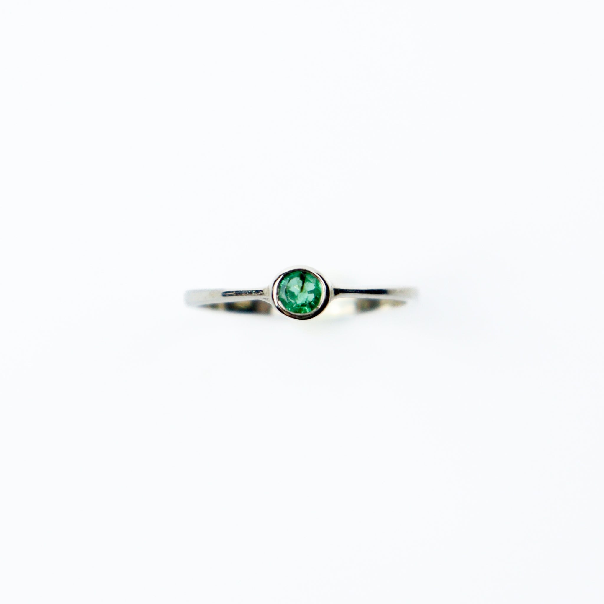 Green Garnet Silver Ring