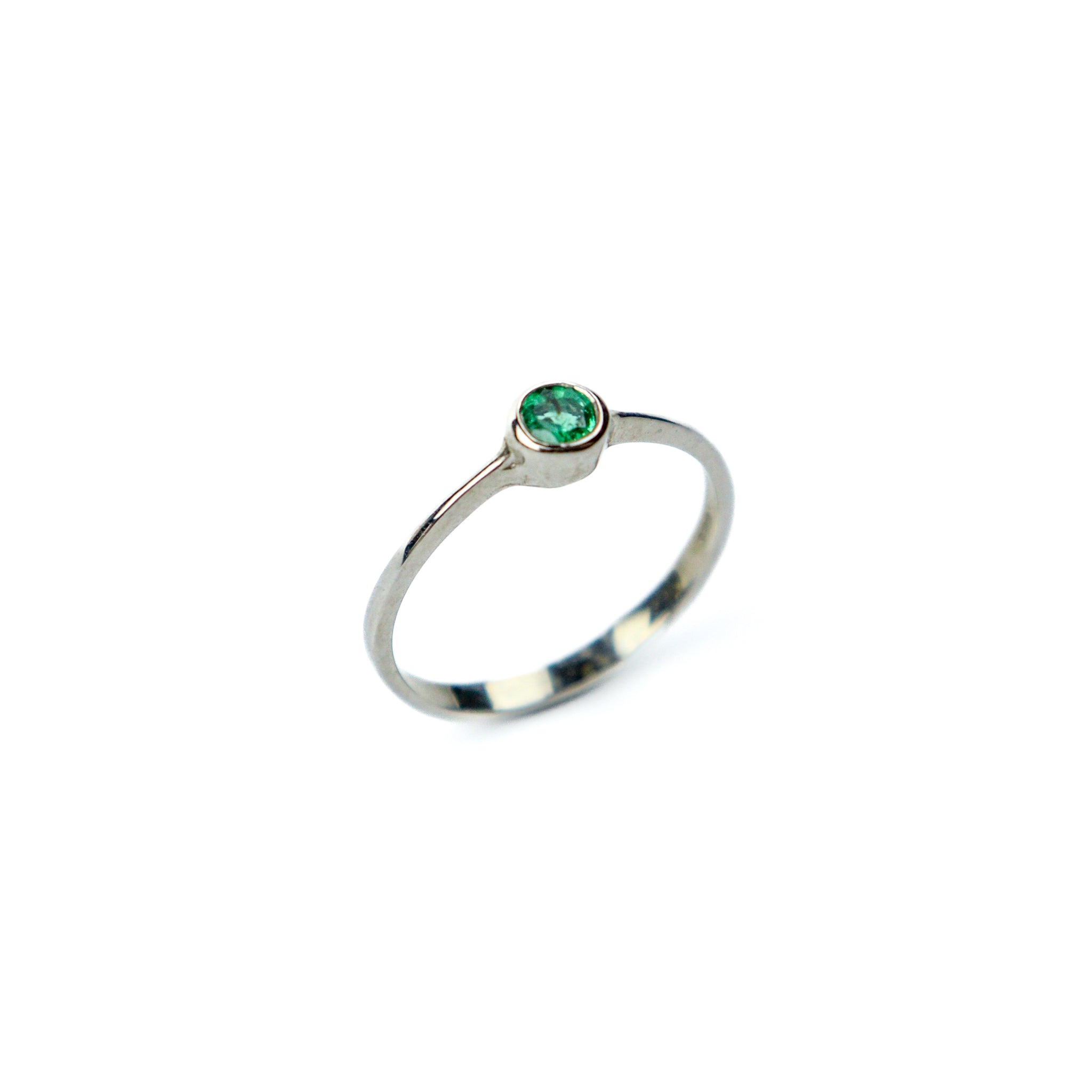 Green Garnet Silver Ring