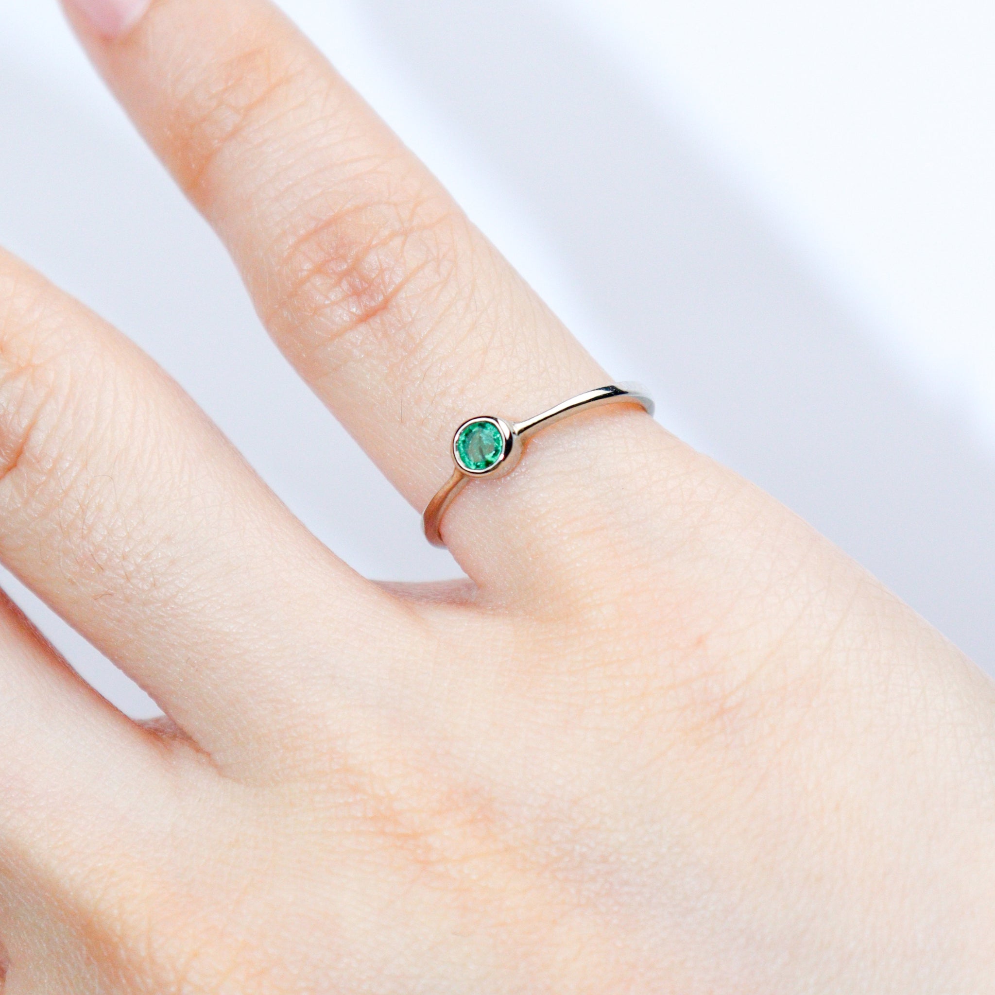 Green Garnet Silver Ring
