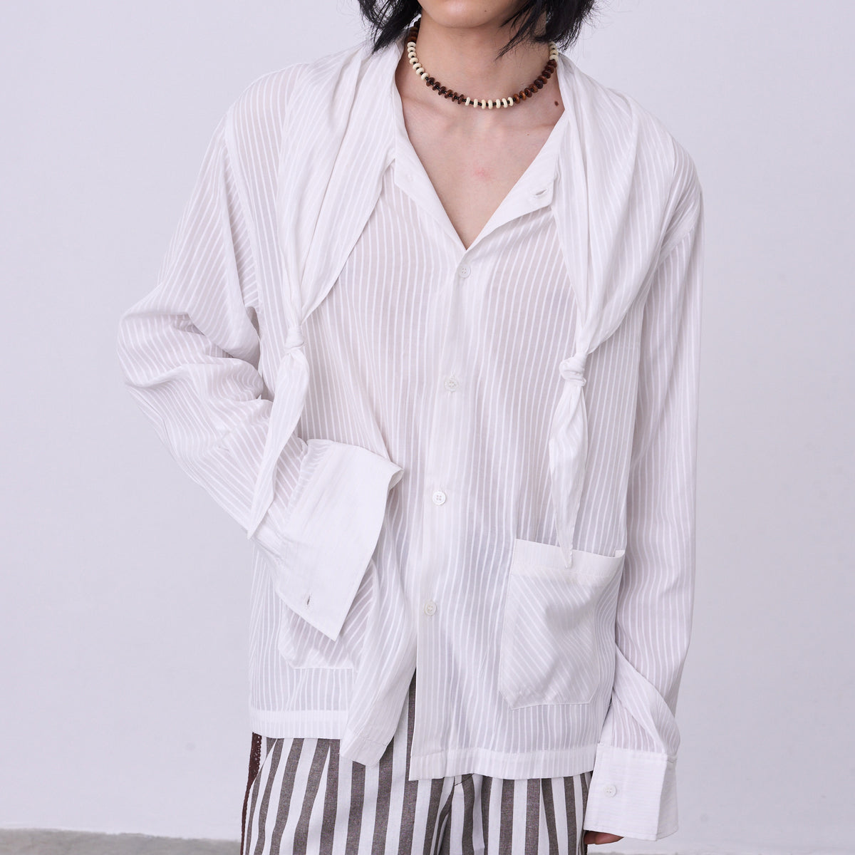SUMMER BOW COLLAR SHIRT