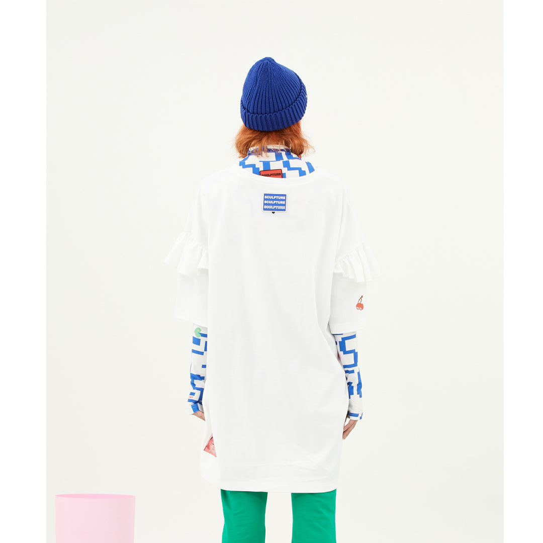 PREPARE HEART T-DRESS WHITE