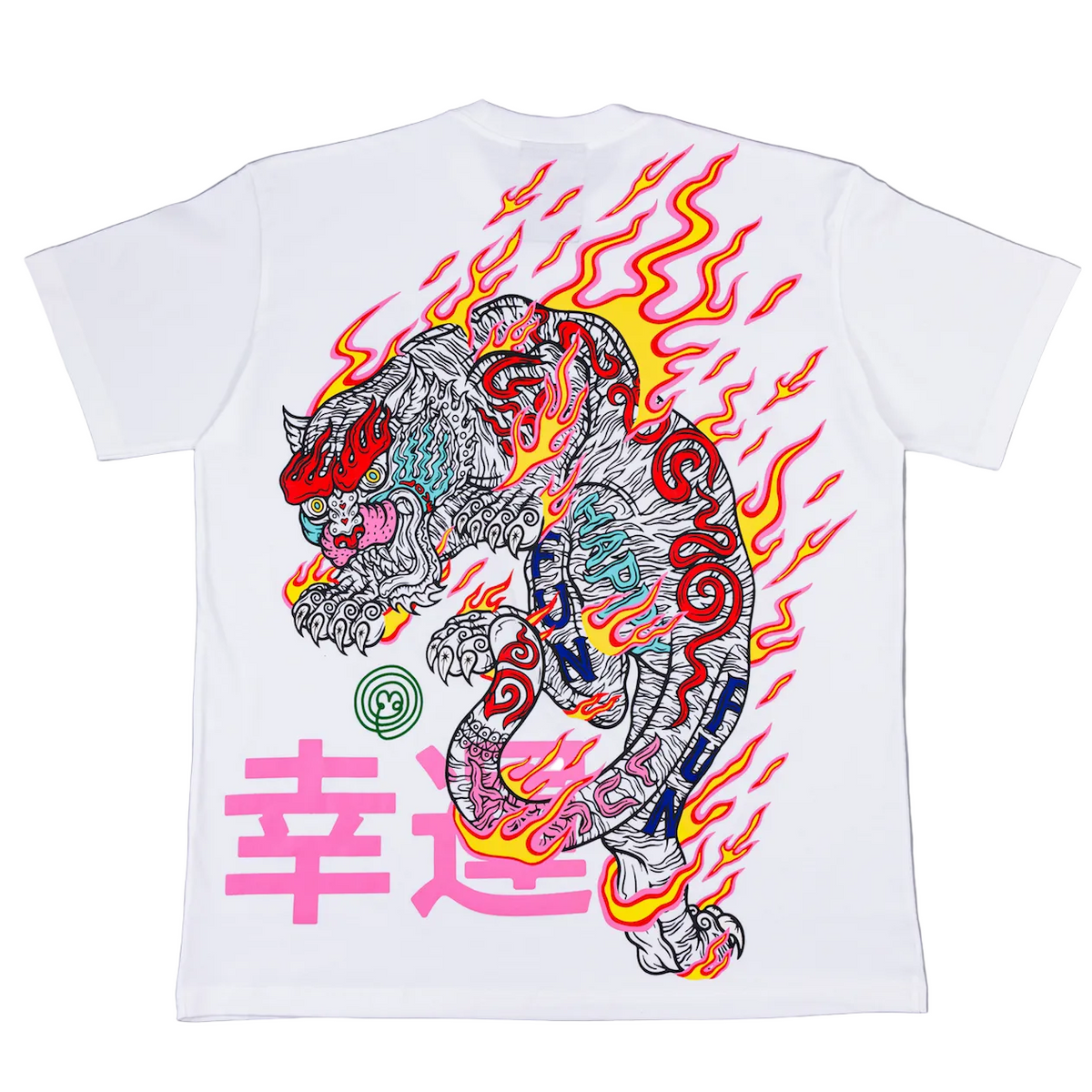 T shirt (WHITE) Silkscreen FIRE TIGER
