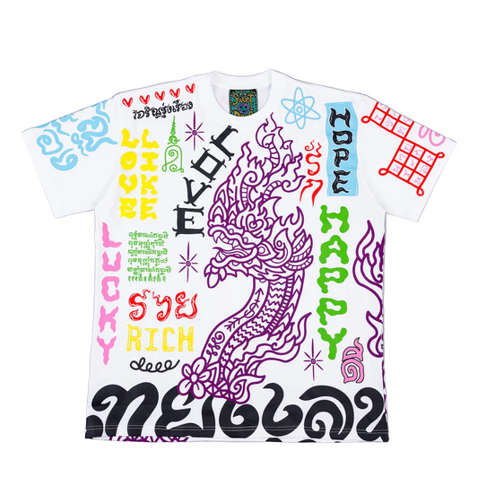 T shirt (WHITE) Silkscreen NAGA
