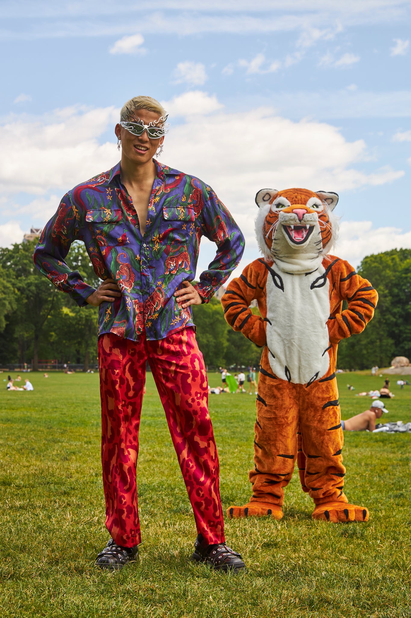 Tiger Oversized Silk Print Shirt