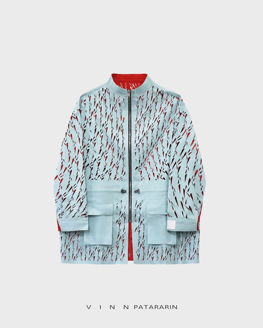 Twotone Wind breaker Modern Botanist Red/Blue