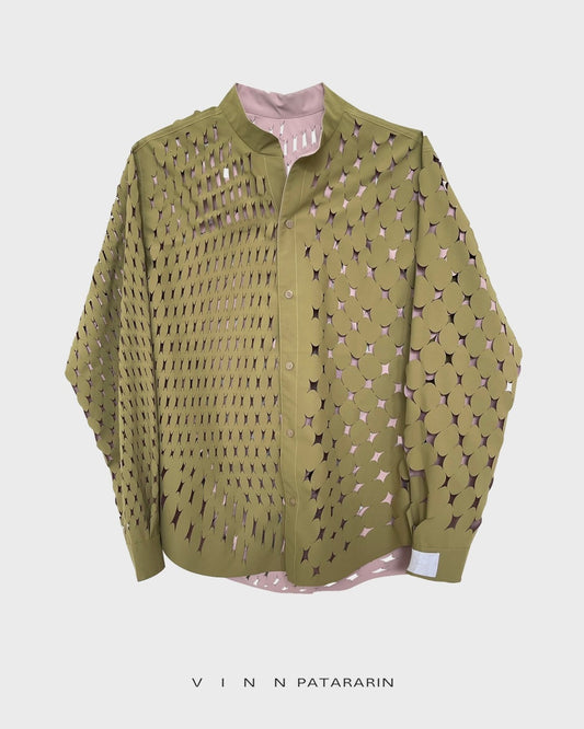 Twotone shirt Pure Green/Pink