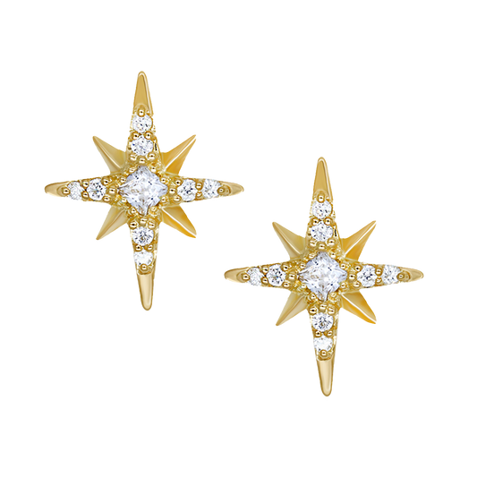 White Zircon Fortune Star Earring
