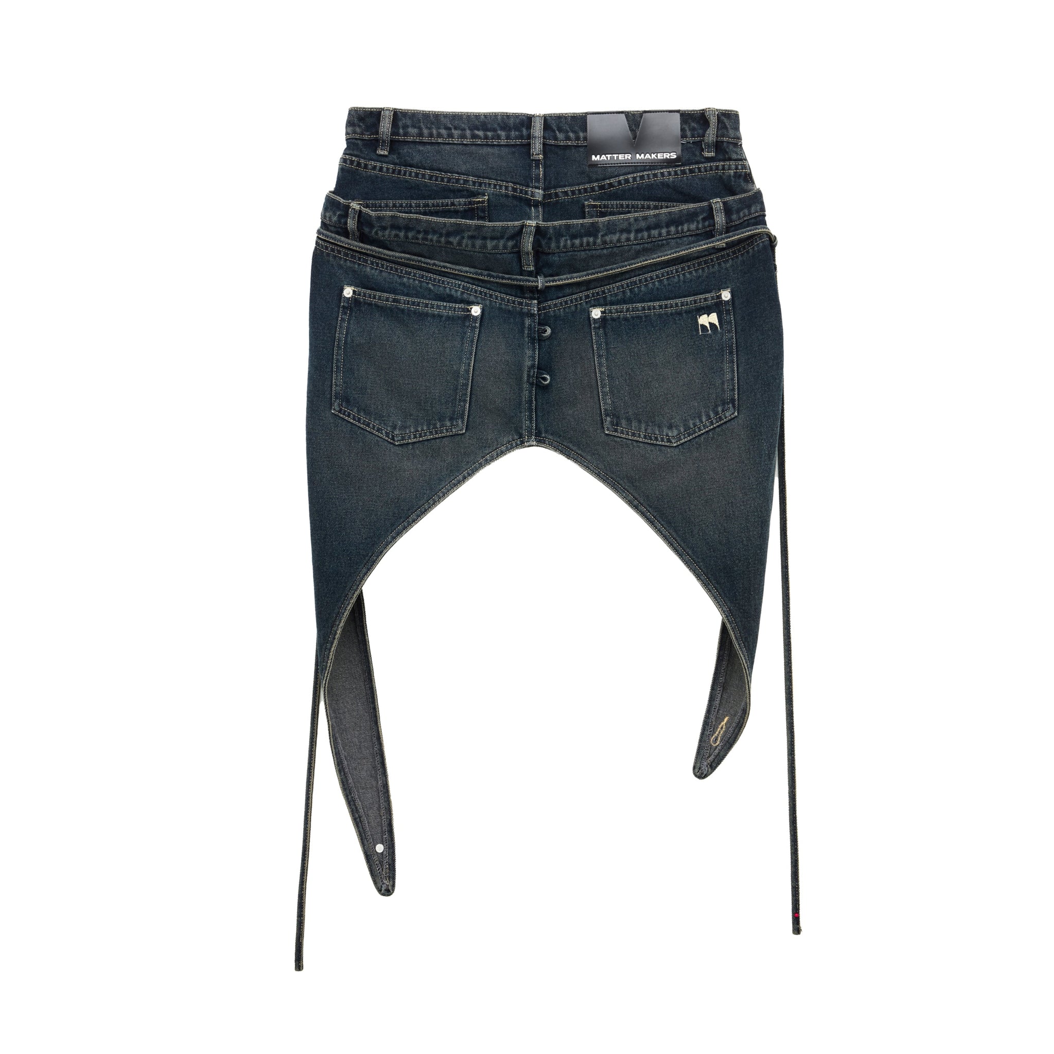 Wire Asymmetrical Denim Skirt