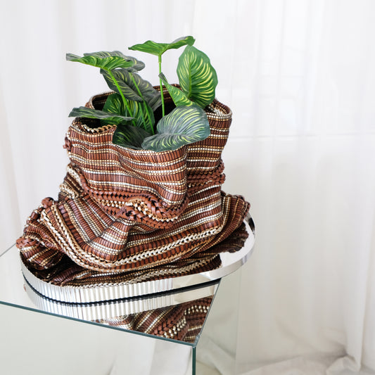 Woven Leather Basket