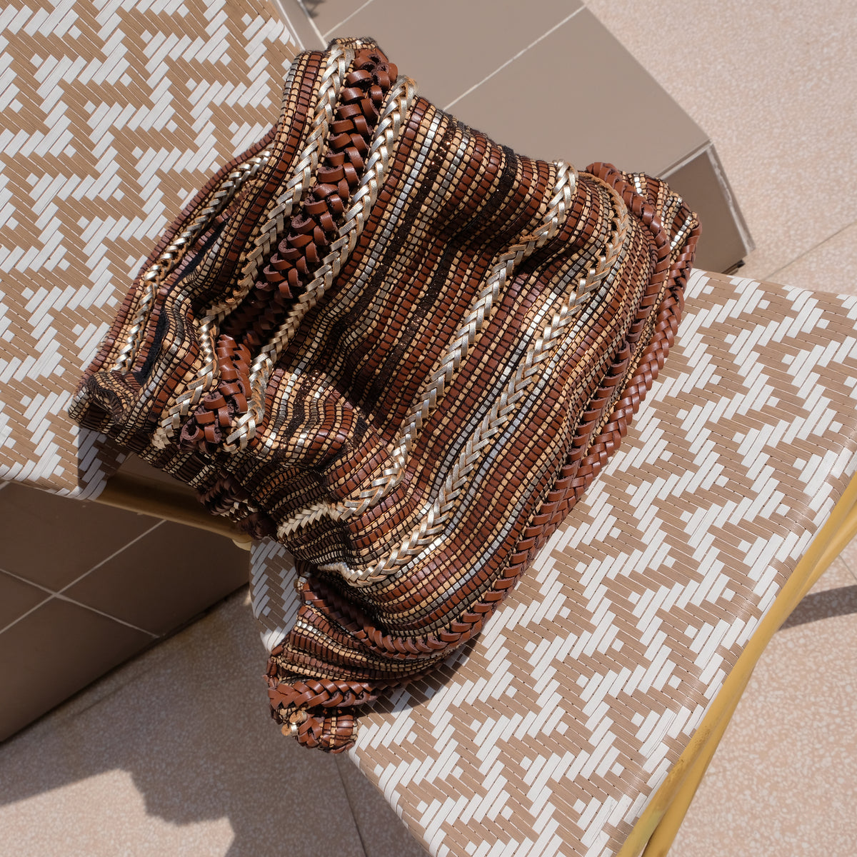 Woven Leather Basket