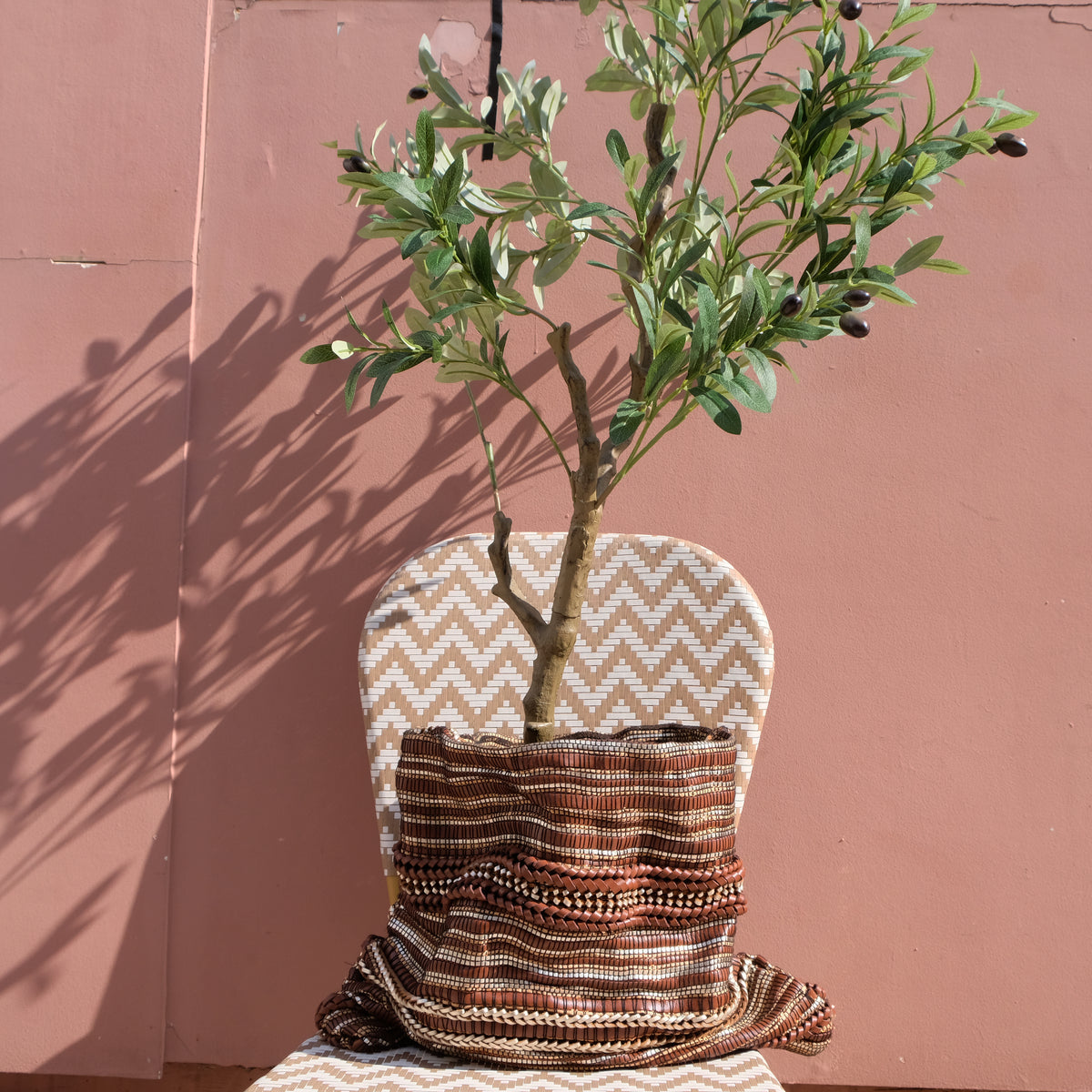 Woven Leather Basket