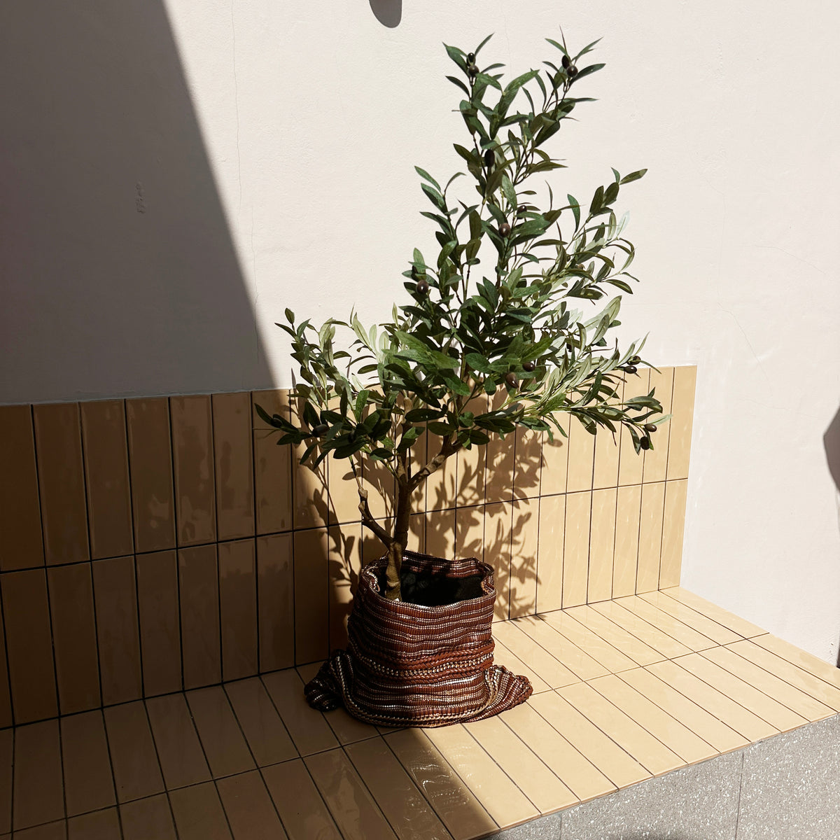 Woven Leather Basket