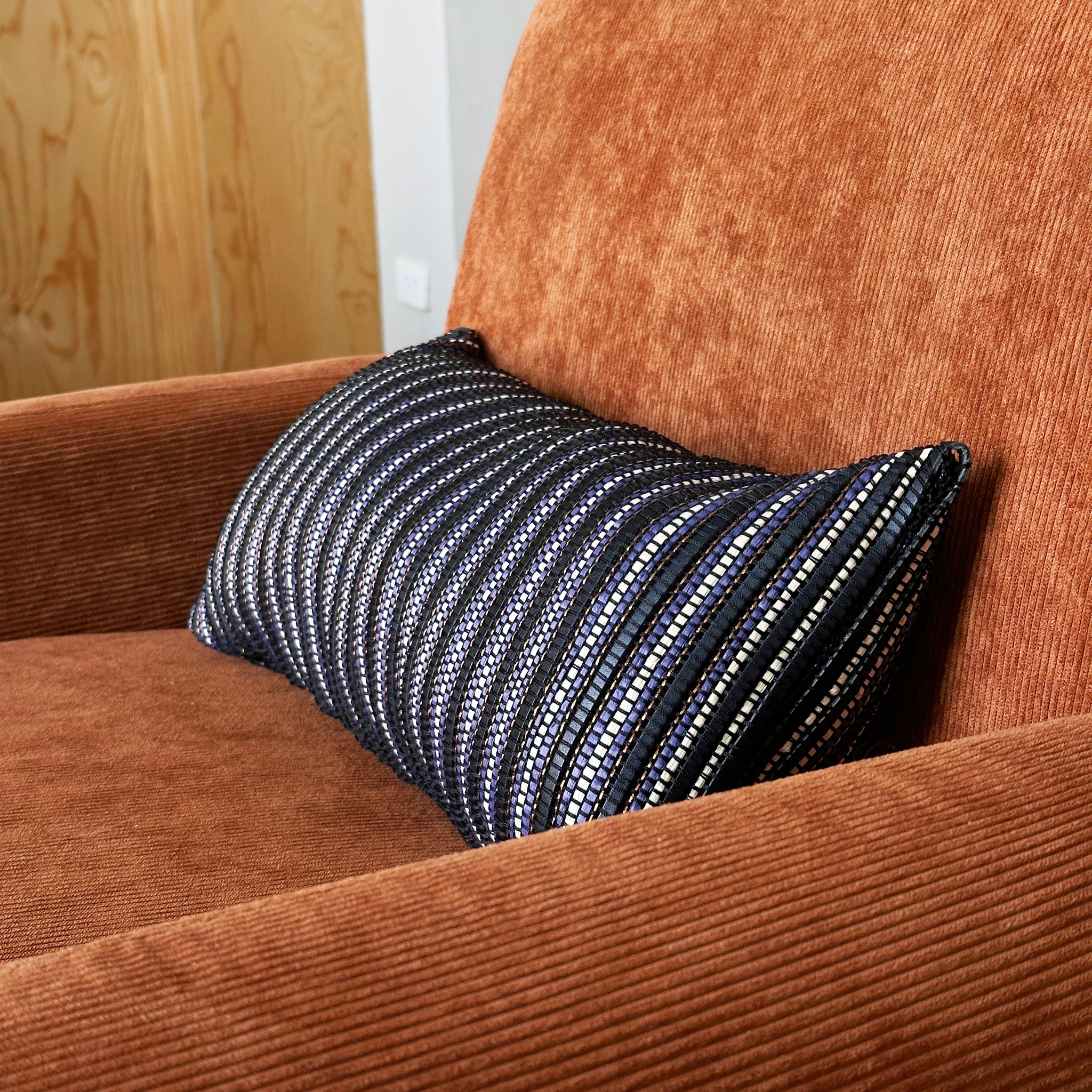 Woven Leather Cushion