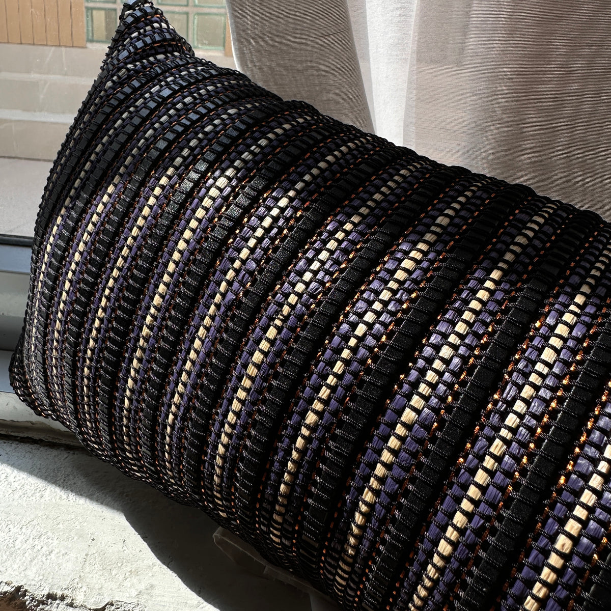 Woven Leather Cushion