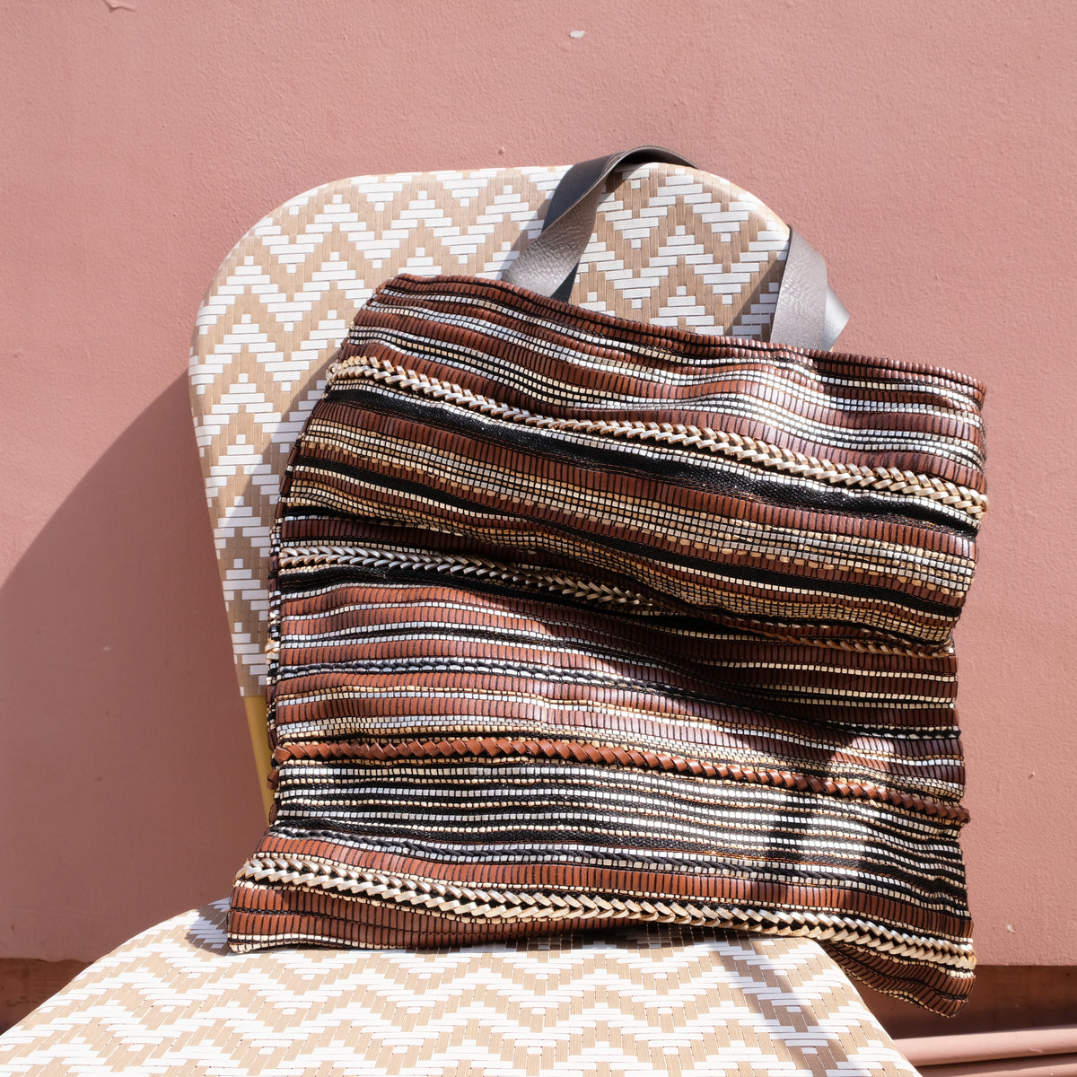 Woven Leather Tote Bag