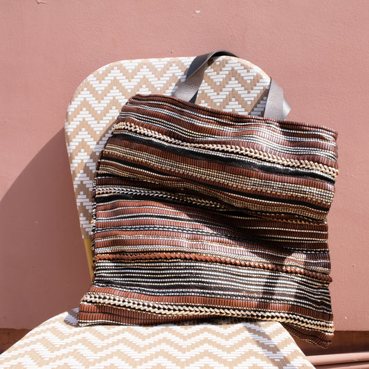 Woven Leather Tote Bag
