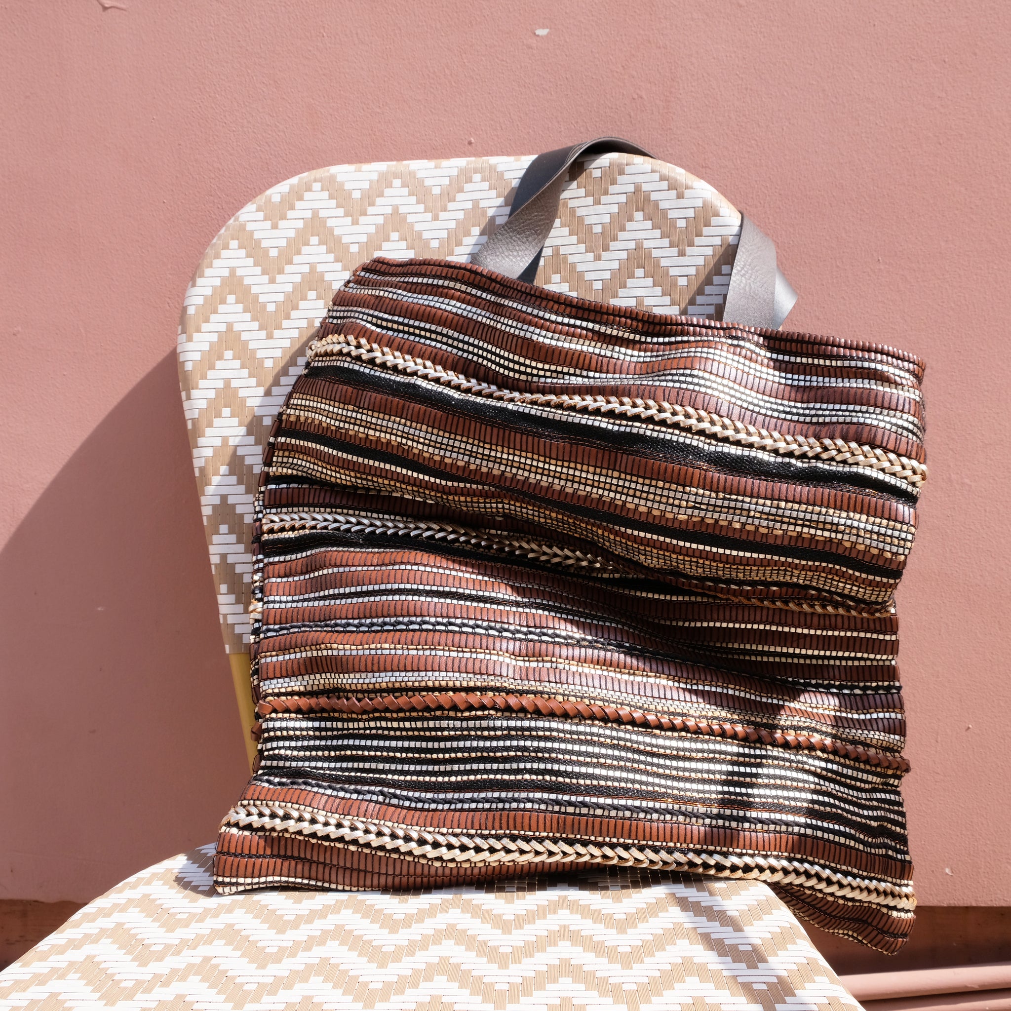 Woven Leather Tote Bag