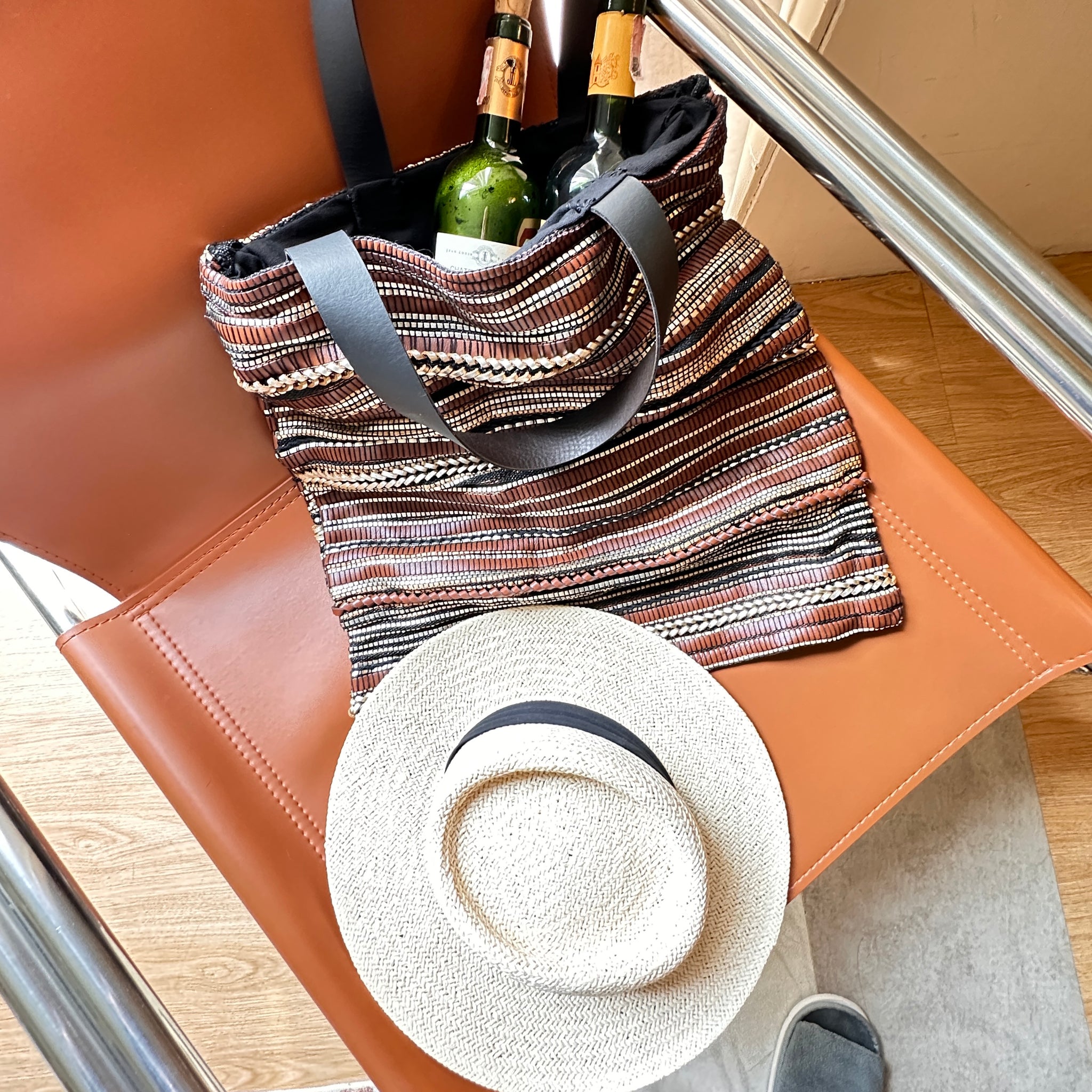 Woven Leather Tote Bag