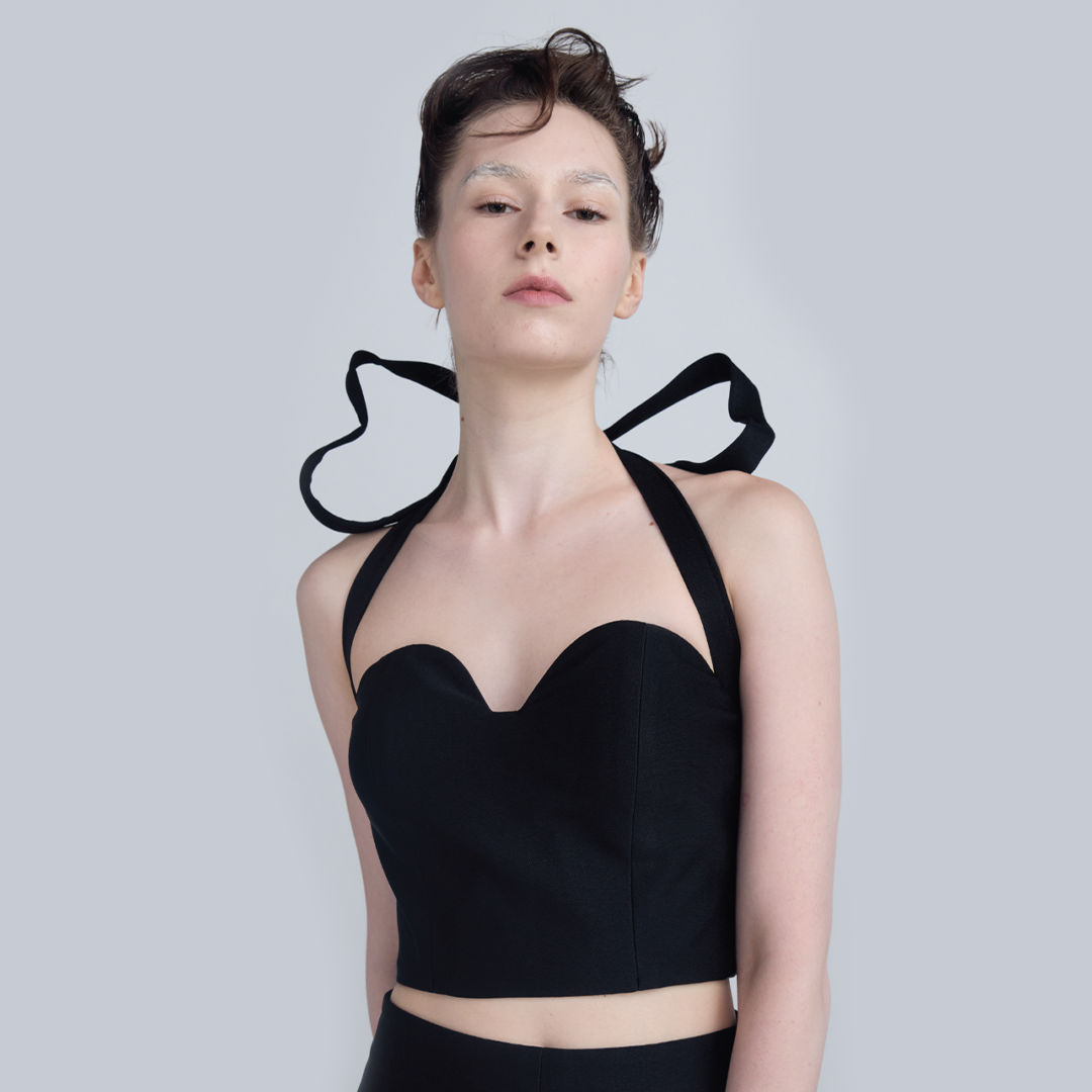 Bustier Blouse with Detachable Boned Strap