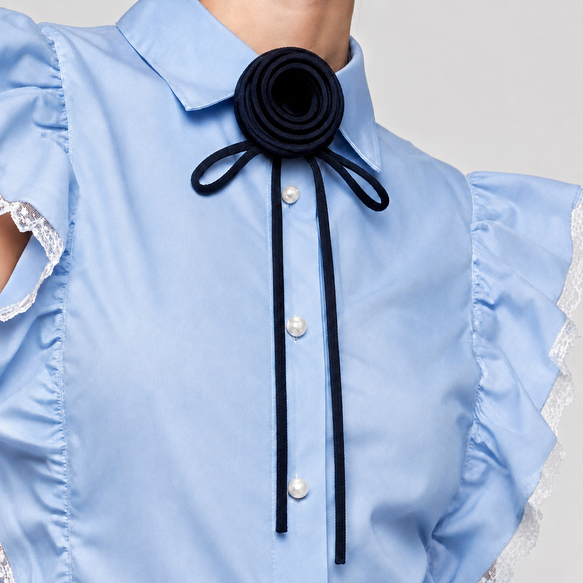 NAVY ROSE TIE