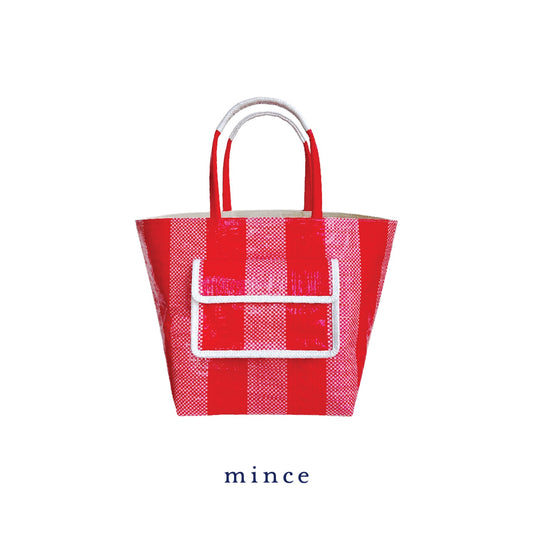 Basket Bag with Pocket Red