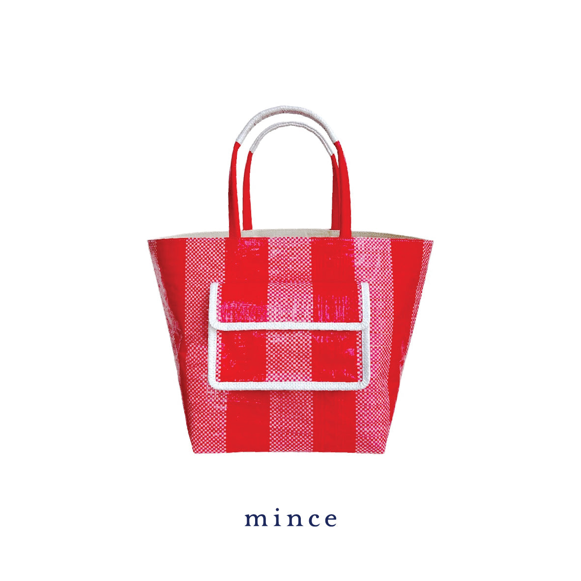 Basket Bag with Pocket Red