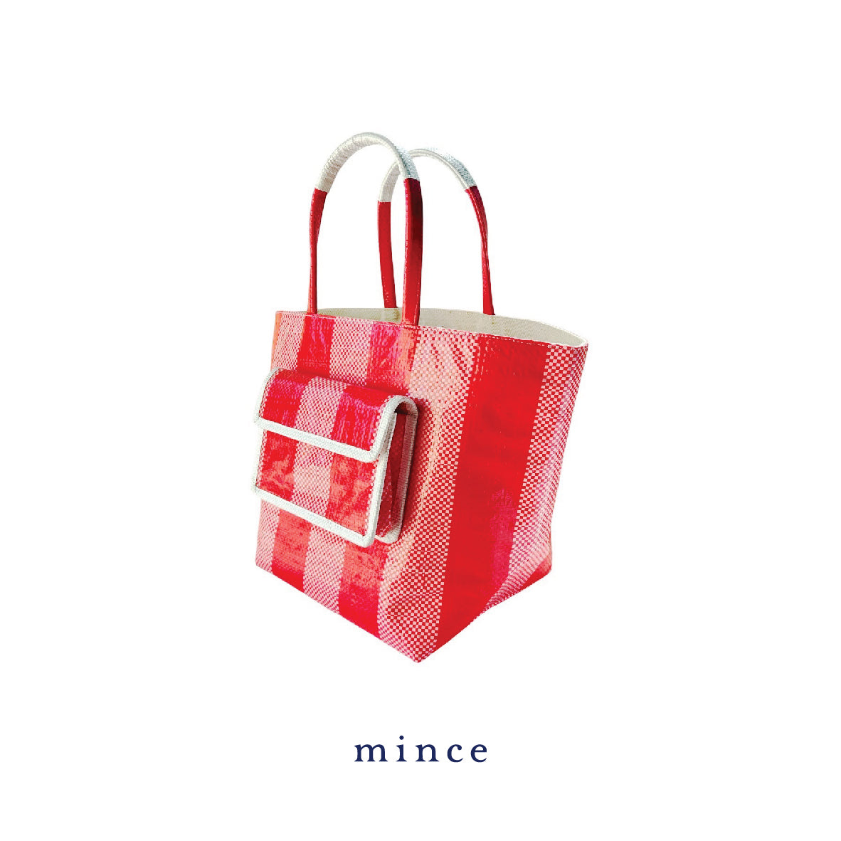 Basket Bag with Pocket Red