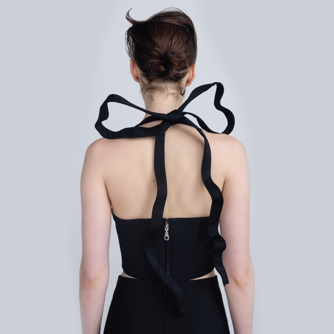 Bustier Blouse with Detachable Boned Strap