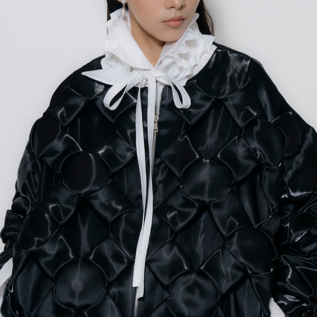 Smocked Cotton Detachable Collar
