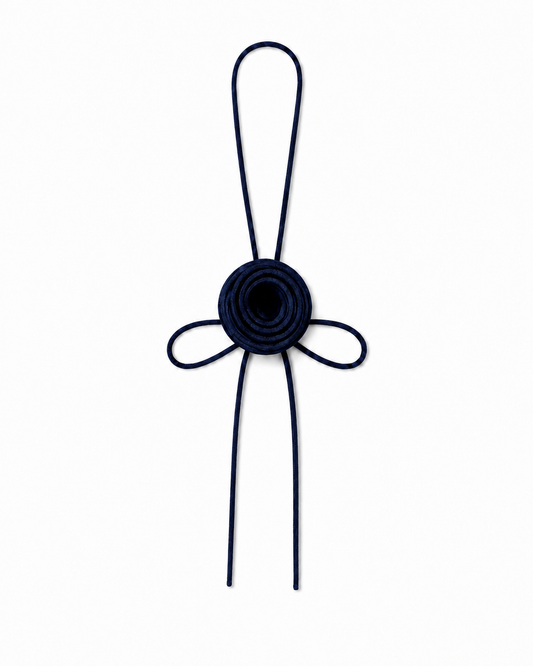 NAVY ROSE TIE