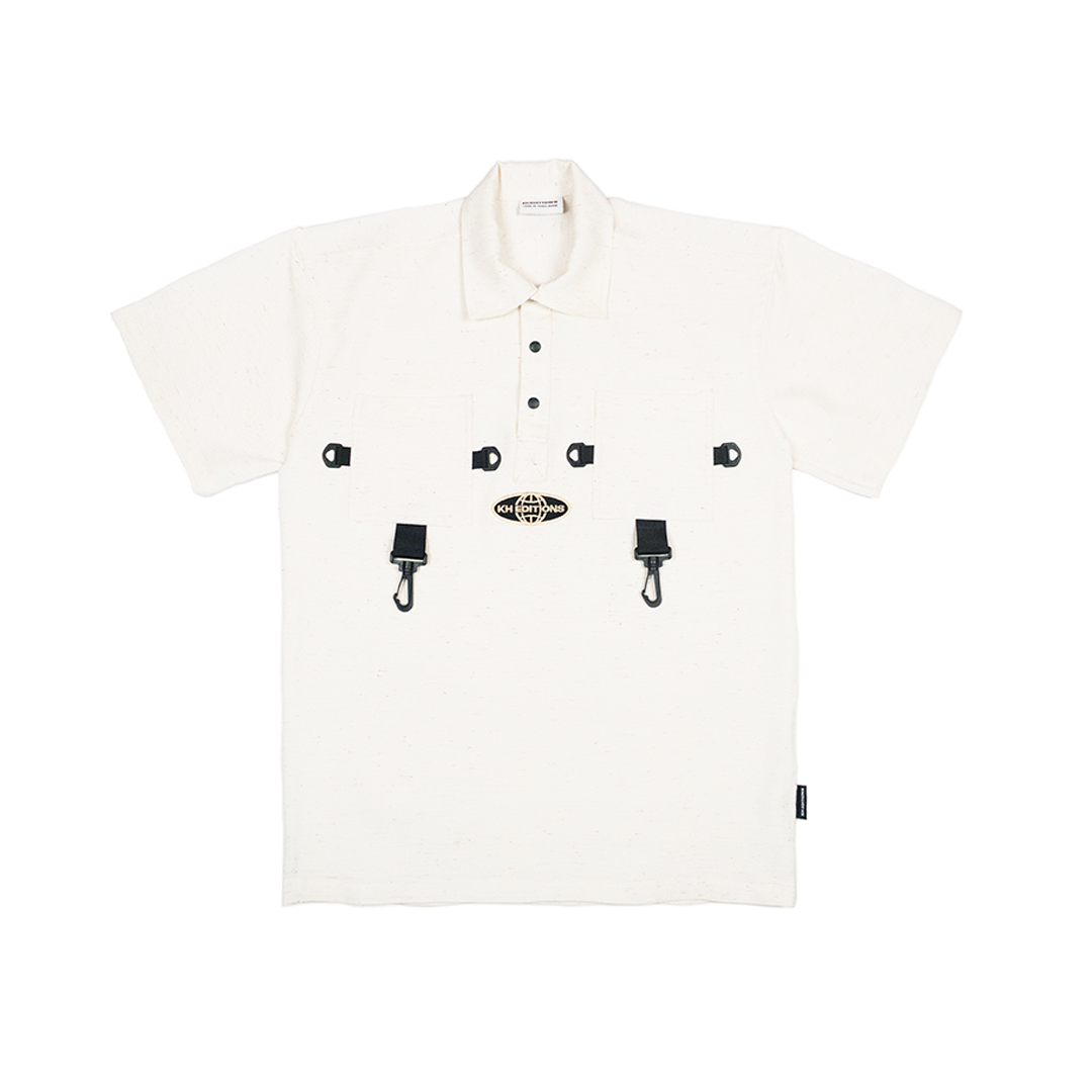 RECYCLED GRAPHIC EMBROIDERED SHORT SLEEVE POLO SHIRT