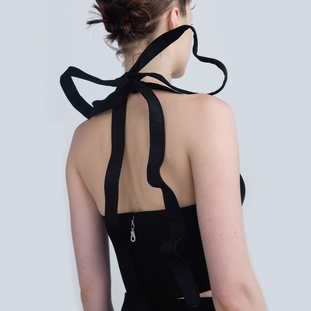 Bustier Blouse with Detachable Boned Strap