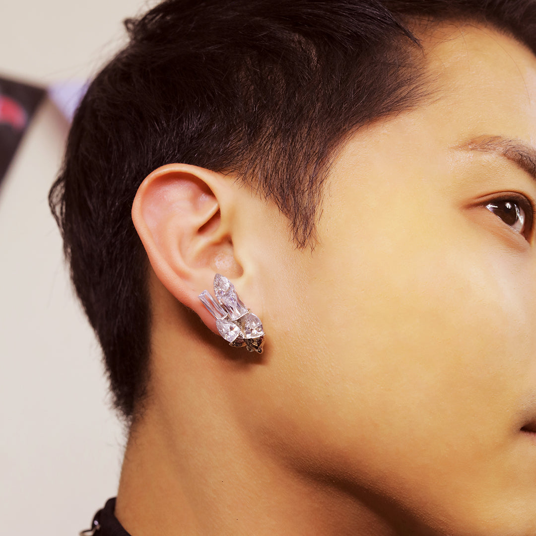 CRYSTALS SILVER EAR CUFF