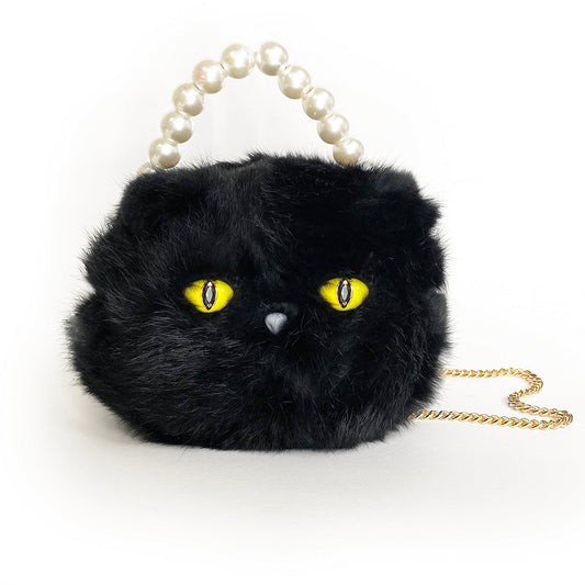 BLACK CAT SHAPE CROSS BODY BAG
