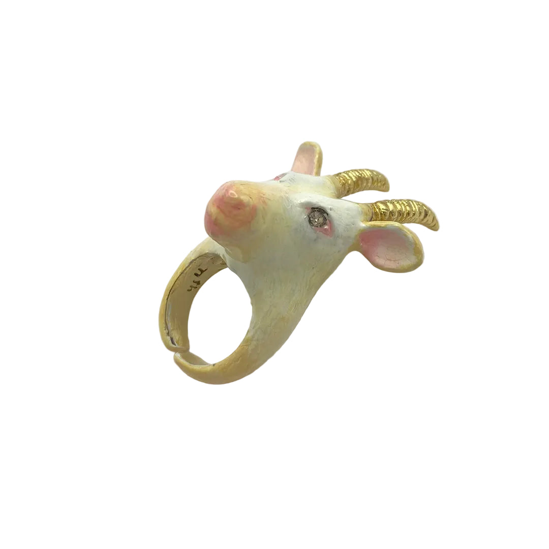 CERAMIC GOAT RING