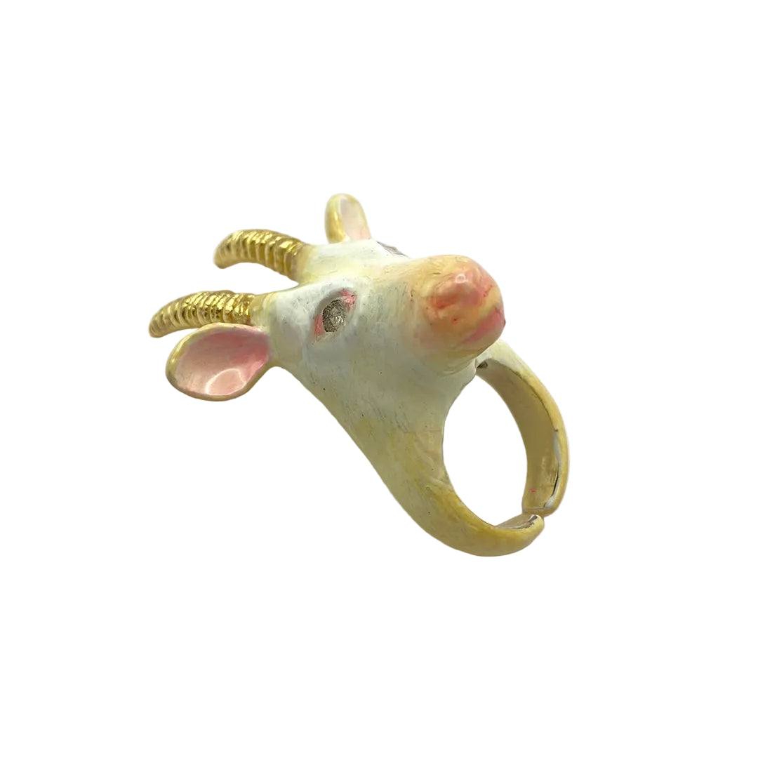 CERAMIC GOAT RING