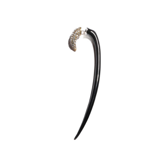 CRYSTALS LONG HOOK BLACK POST BACK