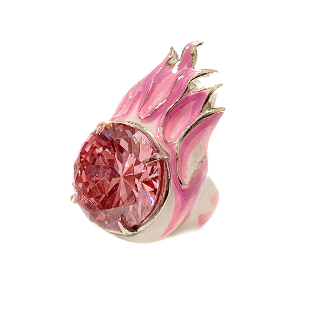 Flame pink crystal RING